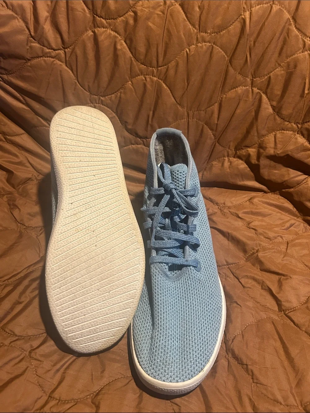 allbirds Men's Sky Blue Knit High-Top Sneakers